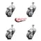 Service Caster 3 Inch Thermoplastic Rubber Wheel Swivel 1/2 Inch Threaded Stem Caster Set SCC SCC-TS20S314-TPRB-121315-4 - alternate 2